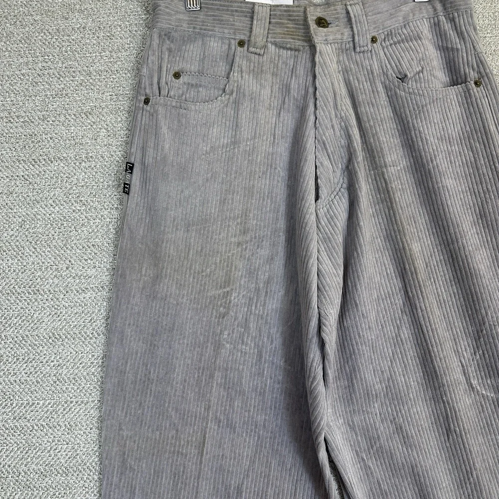 Vtg Y2K LA‎ GATE Wide Leg Baggy Corduroy Jeans Skate Grunge Hip Hop 30x29